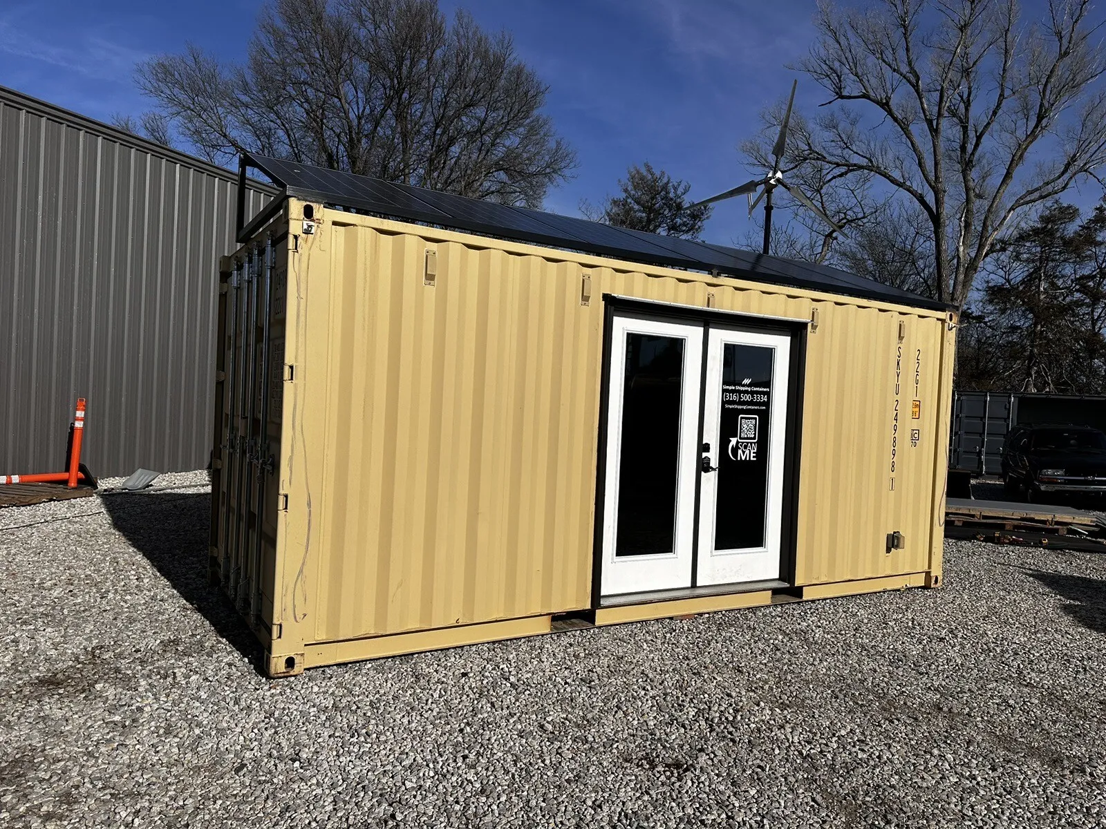 20 ft shipping container office solar off grid