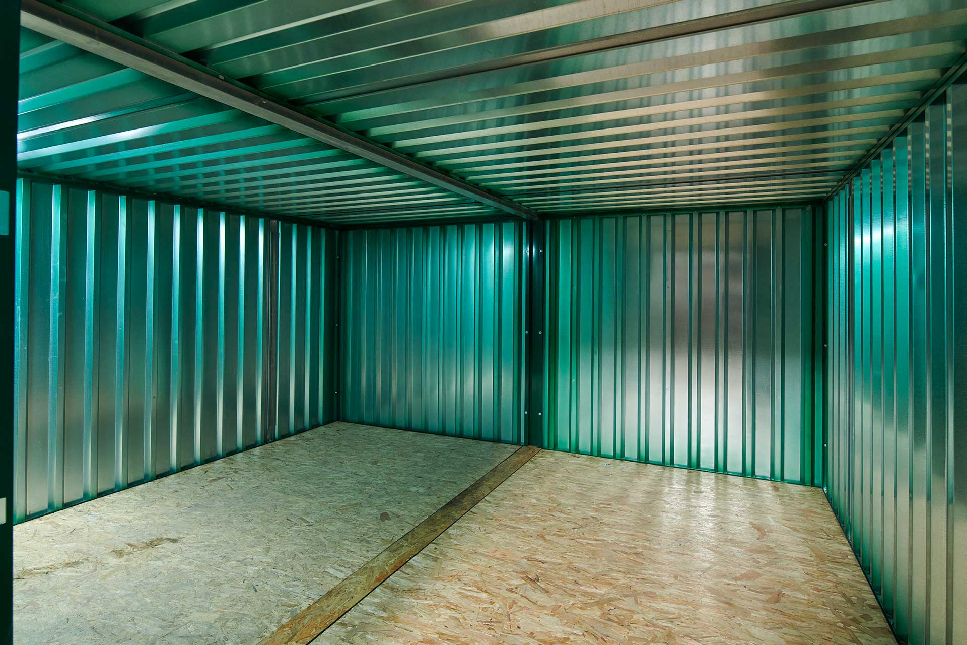 3m x 4.2m side linked flat pack container (powder coated)