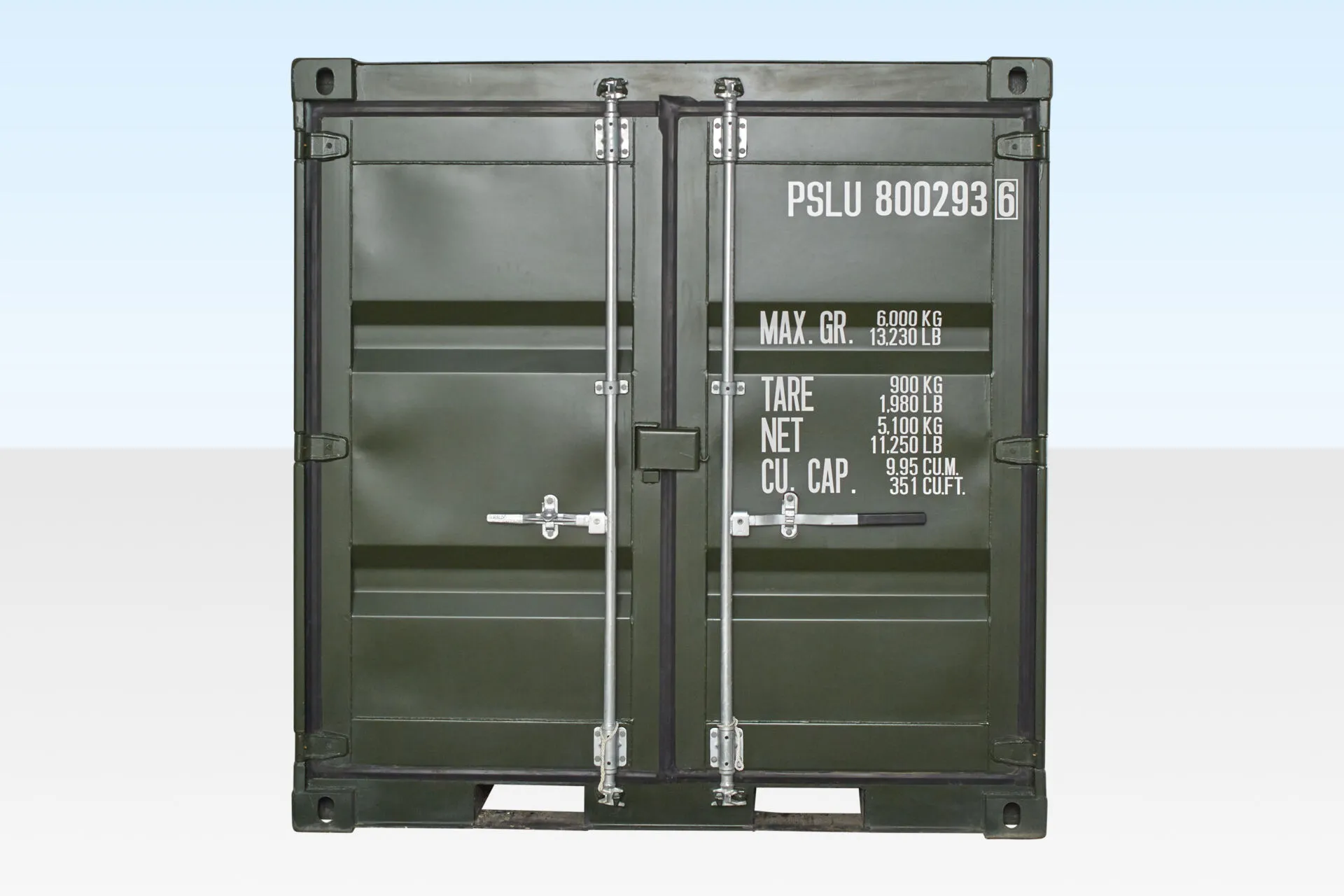 8ft one trip shipping container (green)