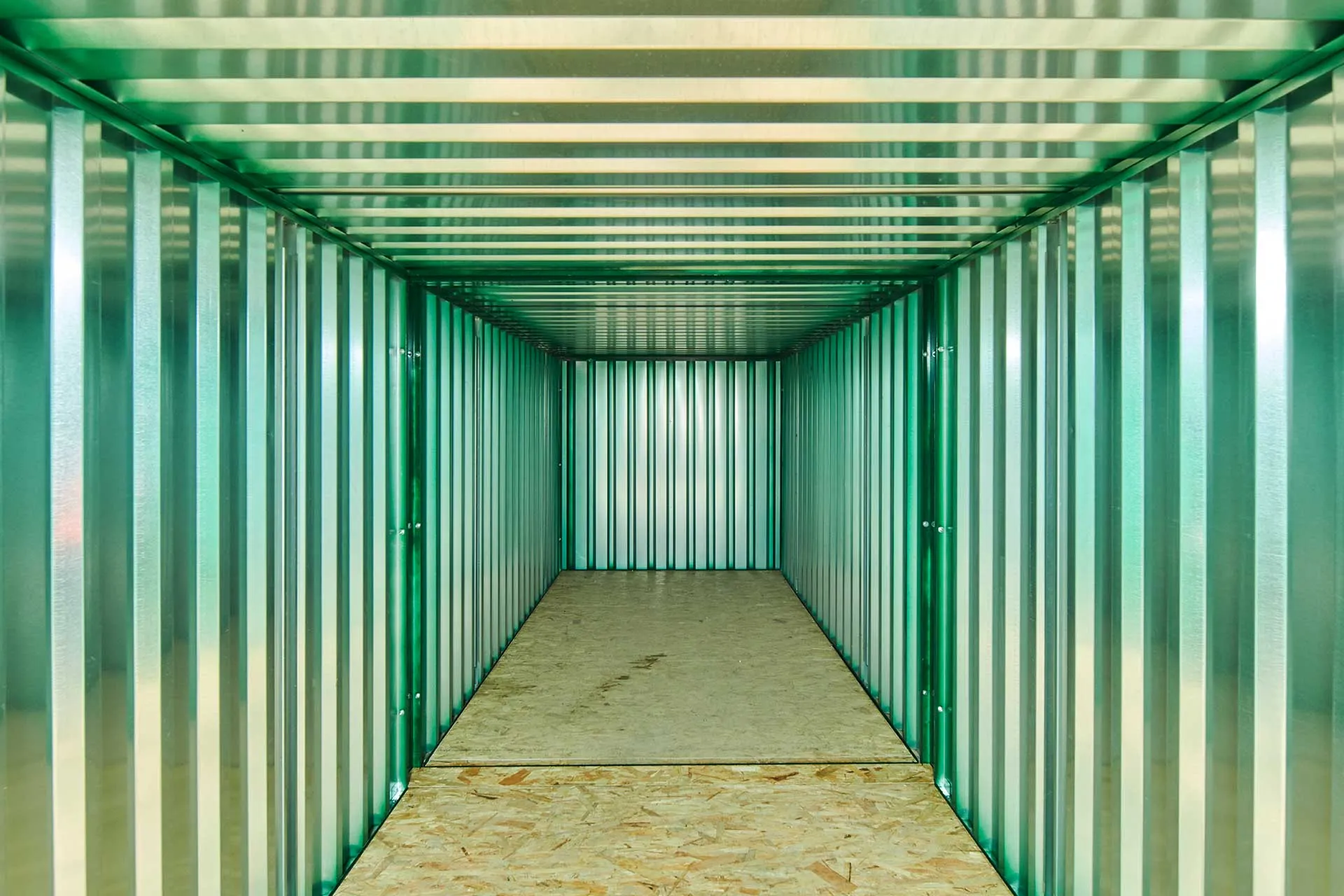 8m x 2.1m end linked flat packed container bundle (powder coated)