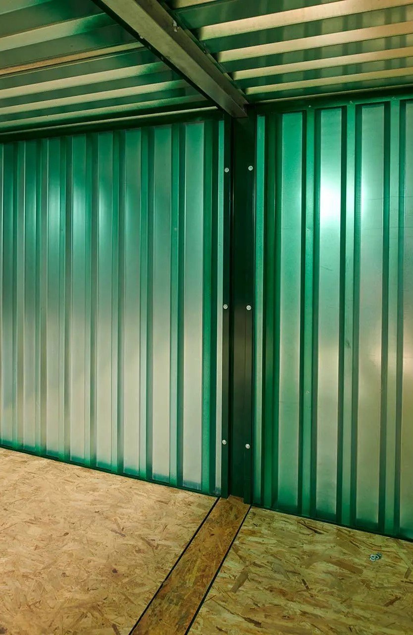 8m x 2.1m end linked flat packed container bundle (powder coated)