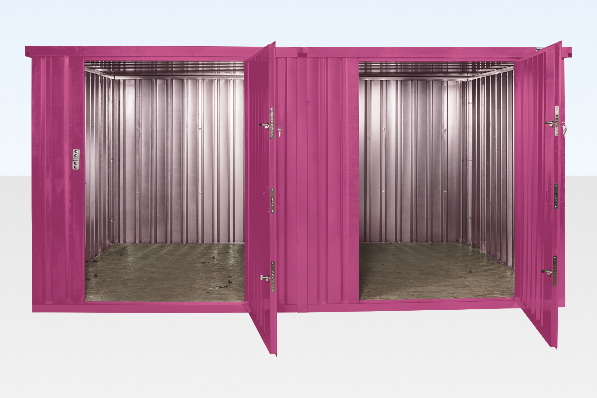 3m x 4.2m side linked flat pack container (powder coated)